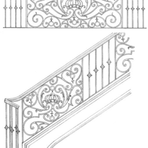 Iron Stair Handrails Model 065