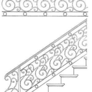 Iron Stair Handrails Model 055