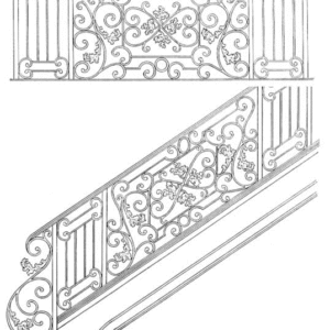 Iron Stair Handrails Model 057