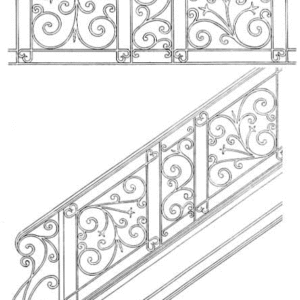 Iron Stair Handrails Model 059
