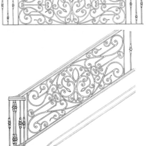 Iron Stair Handrails Model 061