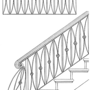Iron Stair Handrails Model 162
