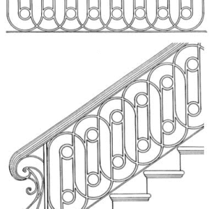 Iron Stair Handrails Model 158