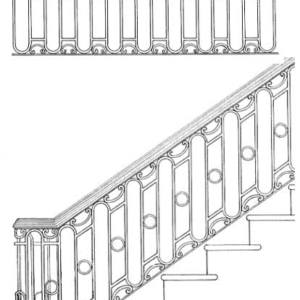 Iron Stair Handrails Model 160