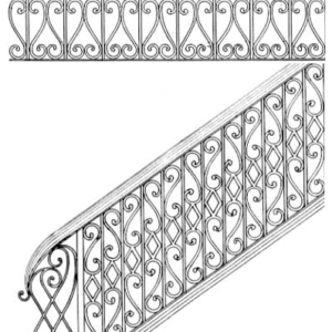 Iron Stair Handrails Model 170