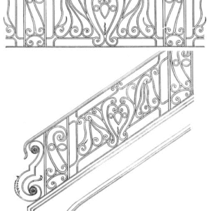 Iron Stair Handrails Model 093