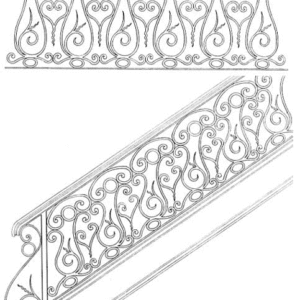 Iron Stair Handrails Model 095