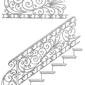 Iron Stair Handrails Model 087