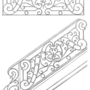 Iron Stair Handrails Model 089