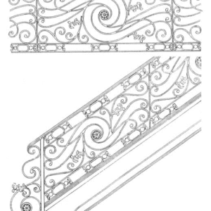 Iron Stair Handrails Model 068