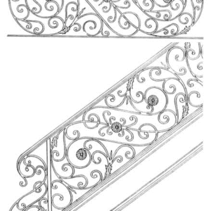 Iron Stair Handrails Model 085