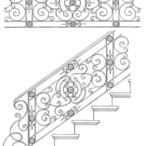 Iron Stair Handrails Model 077