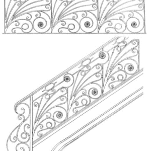 Iron Stair Handrails Model 079