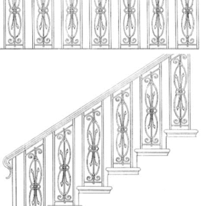 Iron Stair Handrails Model 01