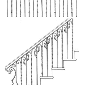 Iron Stair Handrails Model 011
