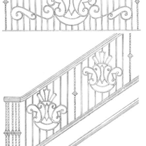 Iron Stair Handrails Model 013