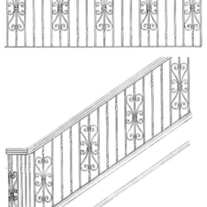 Iron Stair Handrails Model 15