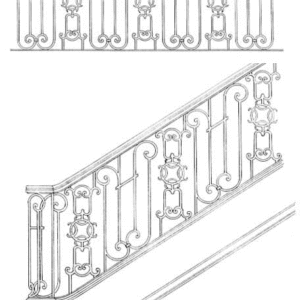 Iron Stair Handrails Model 02