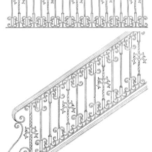 Iron Stair Handrails Model 04