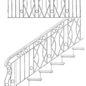 Iron Stair Handrails Model 023