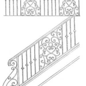 Iron Stair Handrails Model 025