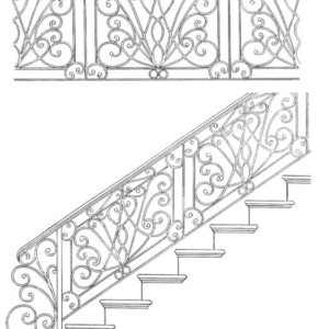 Iron Stair Handrails Model 019B